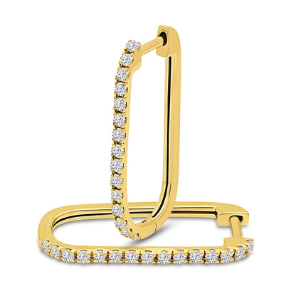 Diamond Paper Clip Earrings