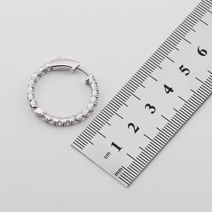 18ct Gold 2.95ct Round Brilliant Lab Grown Diamond Hoop Earrings