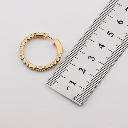 18ct Gold 2.95ct Round Brilliant Lab Grown Diamond Hoop Earrings