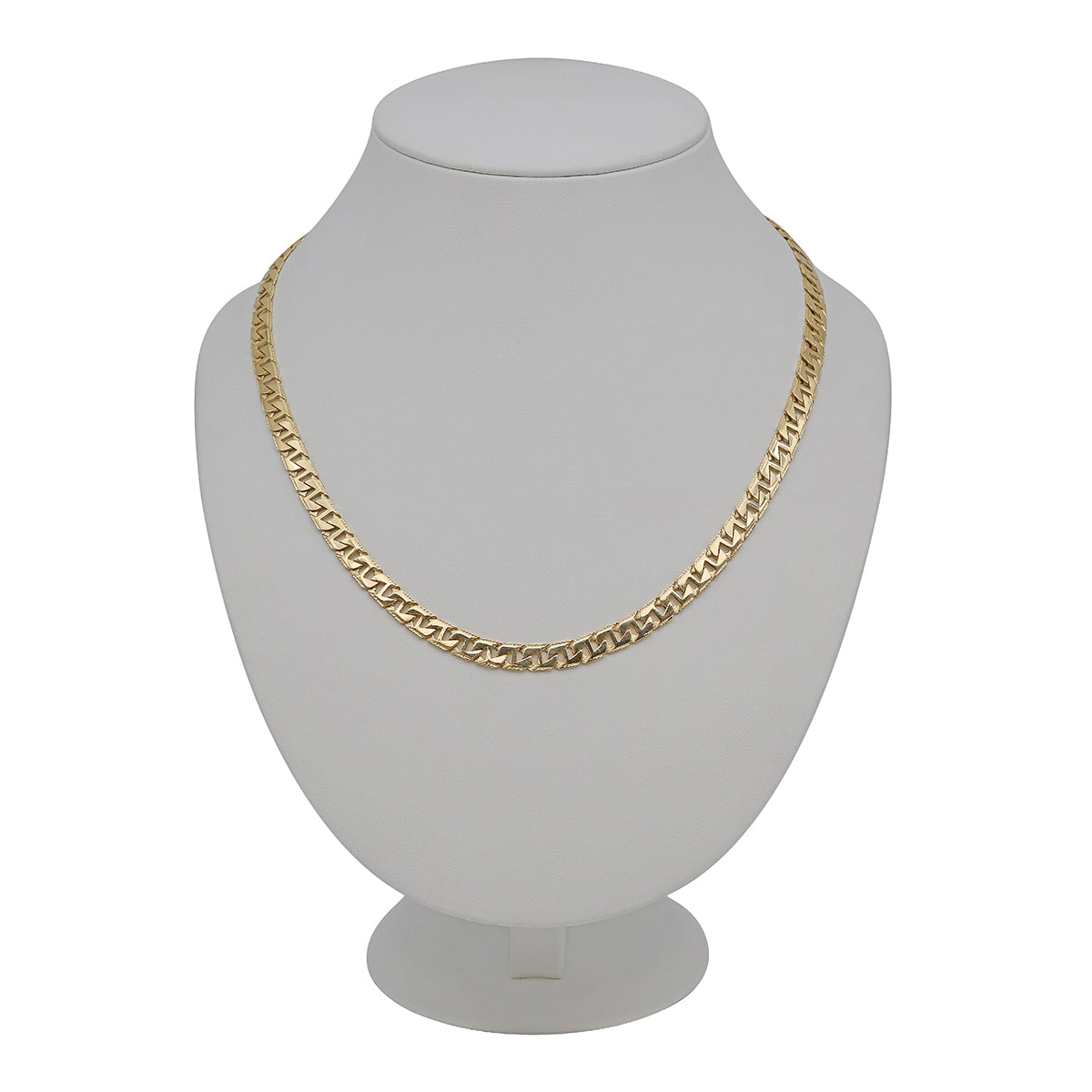 9ct Yellow Gold Textured Curb Style 6.5mm Z Link Chain -20"