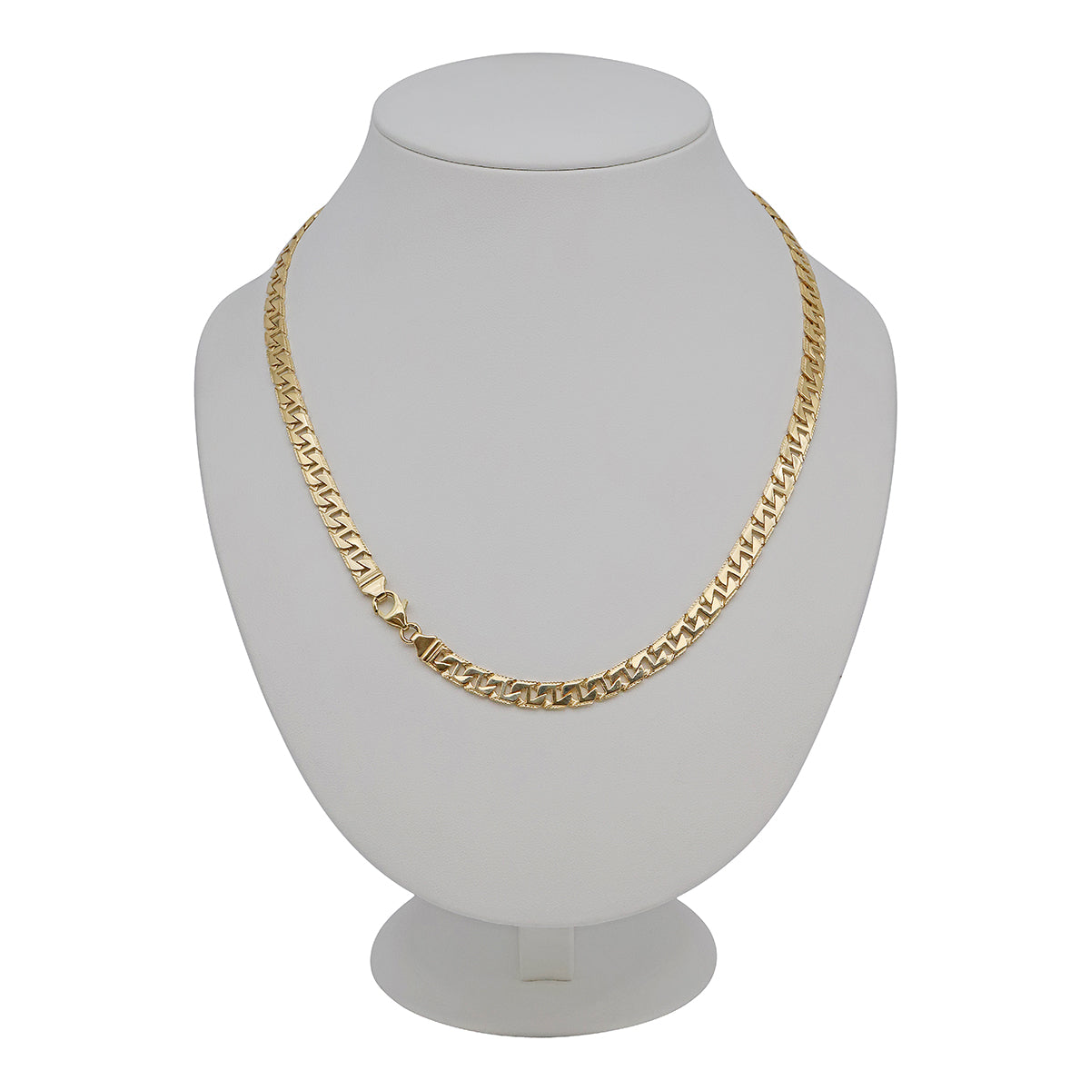 9ct Yellow Gold Textured Curb Style 6.5mm Z Link Chain -20"