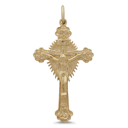 9ct Yellow Gold Solid Crucifix Pendant