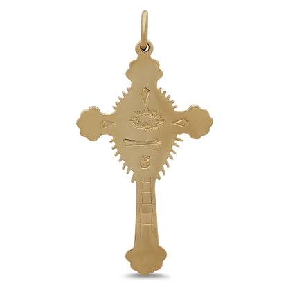 9ct Yellow Gold Solid Crucifix Pendant