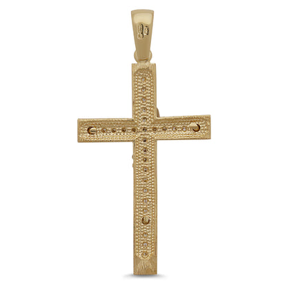 9ct Yellow Gold Orante Medium Sized Gemset Crucifix Cross