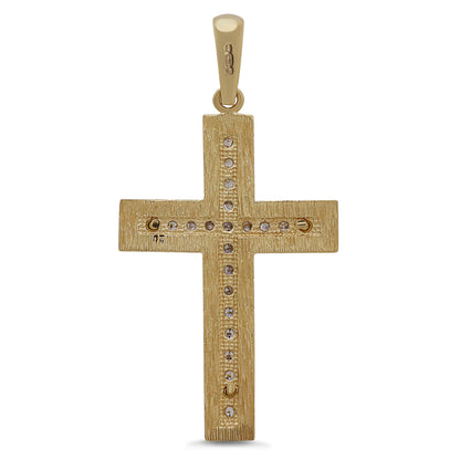 9ct Yellow Gold Orante Large Gemset Crucifix Cross