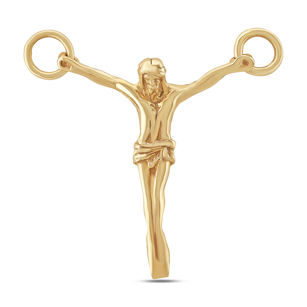 9ct Yellow Gold Polished Crucifix Charm Pendant