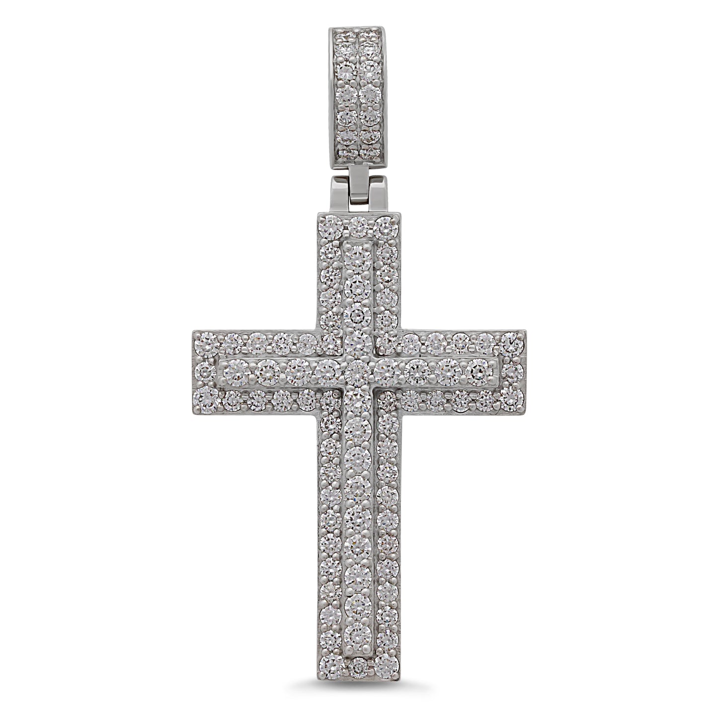 9ct White Gold 2.03ct Diamond Cross Pendant