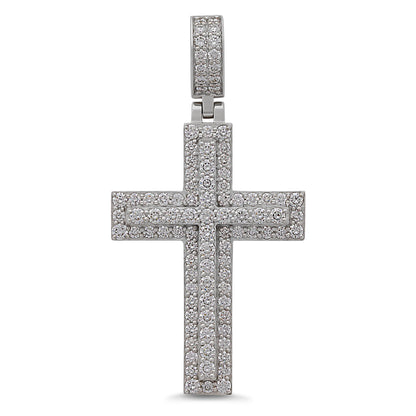 9ct White Gold 2.03ct Diamond Cross Pendant