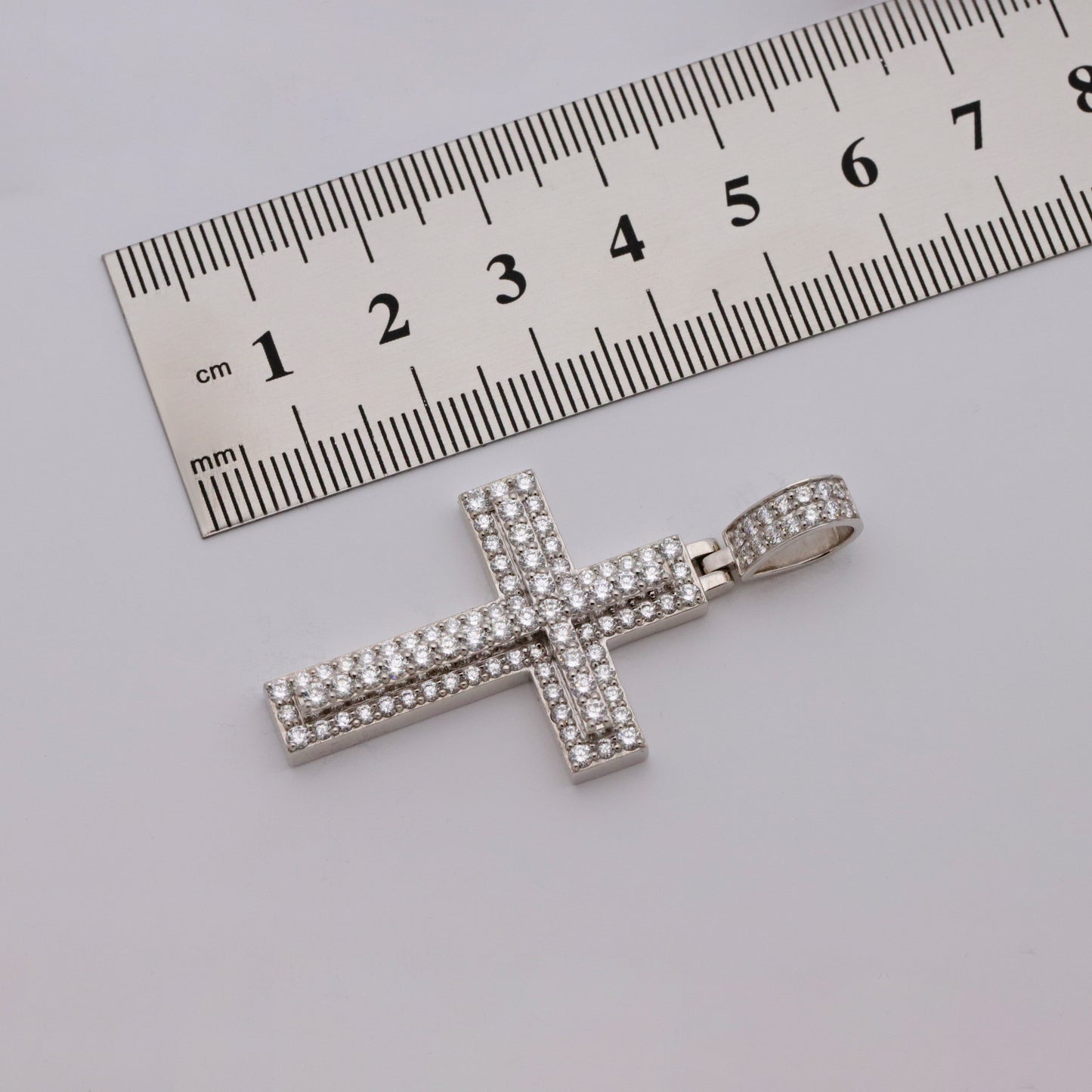 9ct White Gold 2.03ct Diamond Cross Pendant