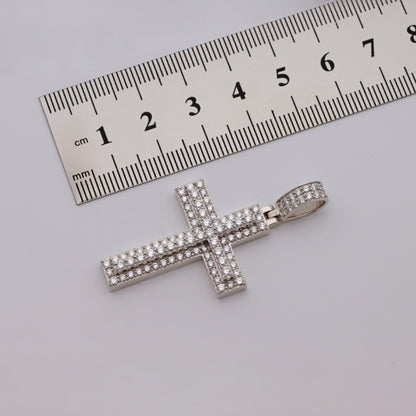 9ct White Gold 2.03ct Diamond Cross Pendant