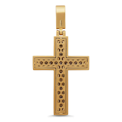 9ct Yellow Gold 2.06ct Diamond Cross Pendant