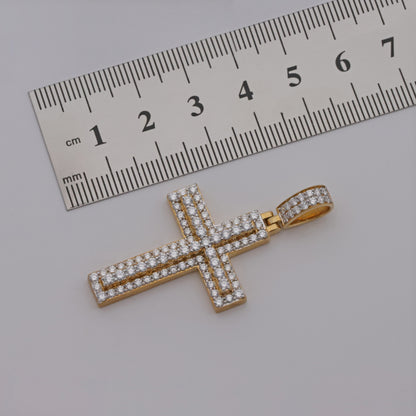 9ct Yellow Gold 2.06ct Diamond Cross Pendant