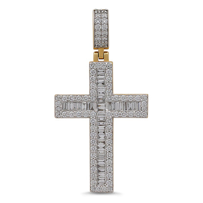 9ct Yellow Gold 2.13ct Diamond Cross Pendant