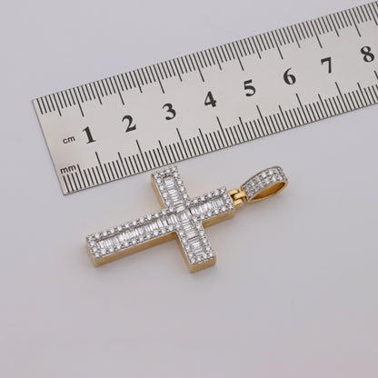 9ct Yellow Gold 2.13ct Diamond Cross Pendant