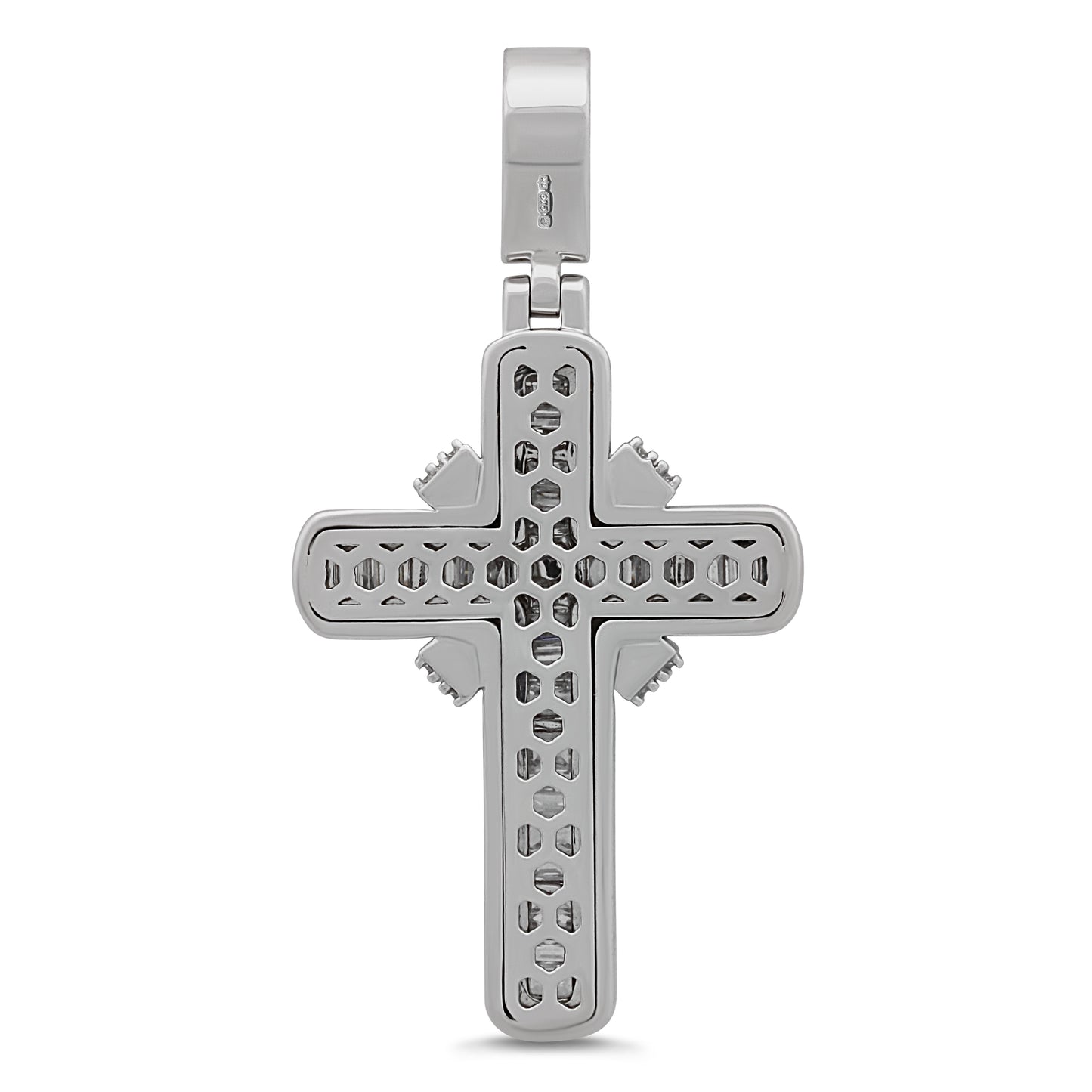 Diamond Cross Baguette & Round Diamonds 2.68ct in 9k White Gold