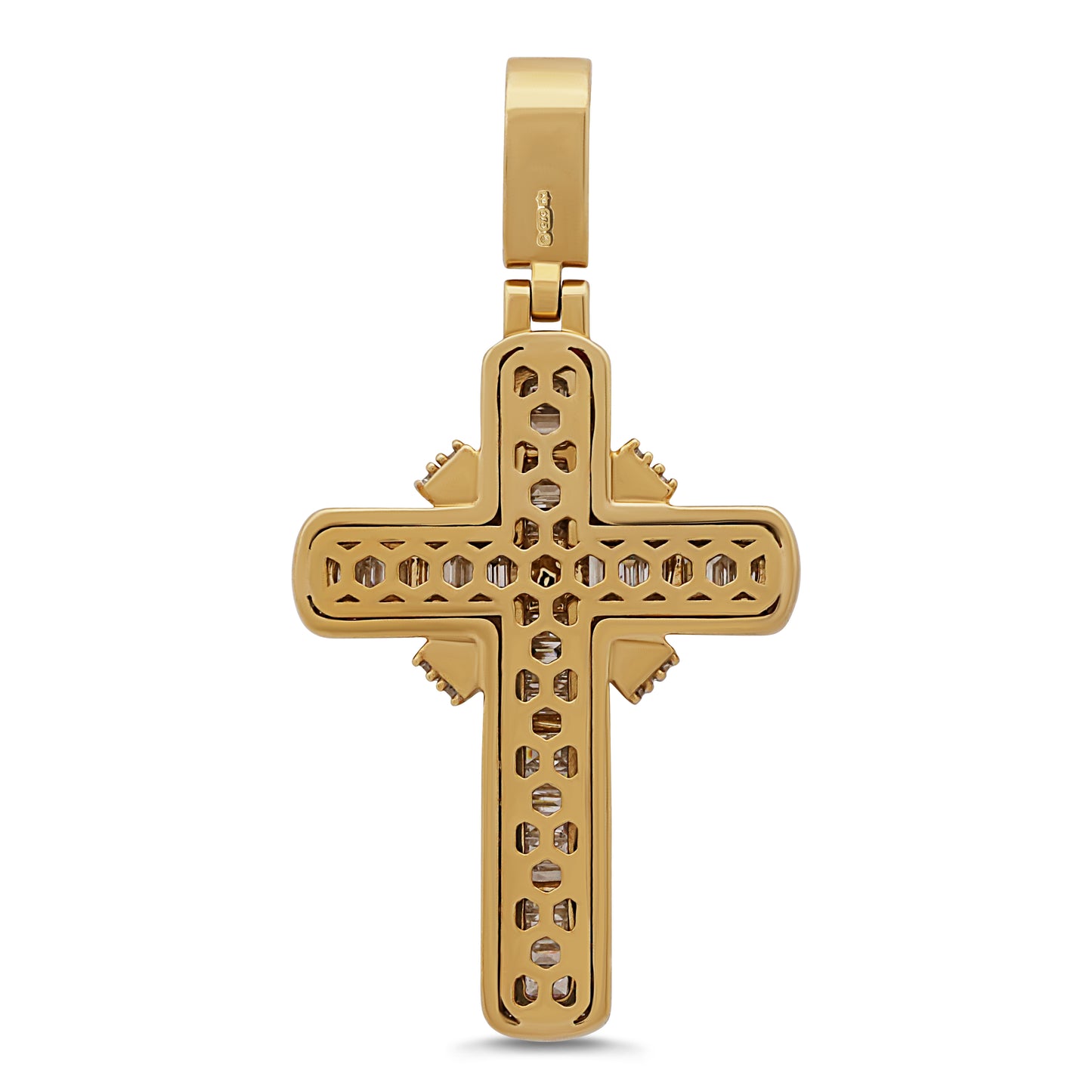 Diamond Cross Baguette & Round Diamonds 2.63ct in 9k Yellow Gold