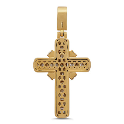 Diamond Cross Baguette & Round Diamonds 2.63ct in 9k Yellow Gold