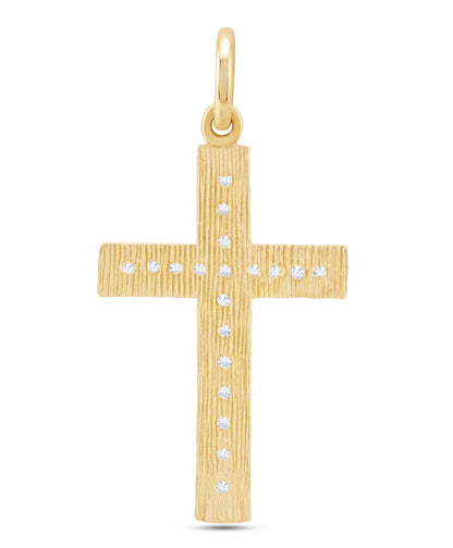 9ct Yellow Gold Ornate Small Sized Gem Set Cross