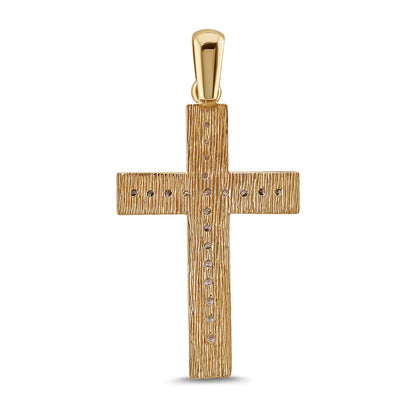 9ct Yellow Gold Ornate Medium Sized Gem Set Cross