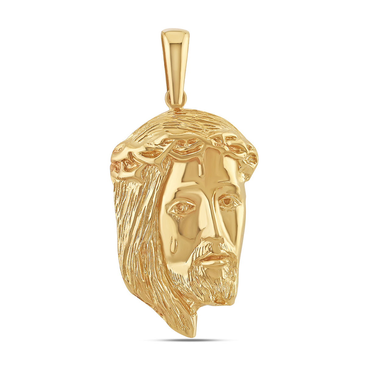 9ct Yellow Gold Medium Sized Jesus Solid Pendant