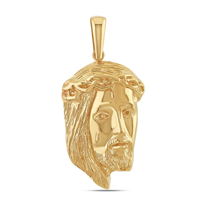 9ct Yellow Gold Medium Sized Jesus Solid Pendant