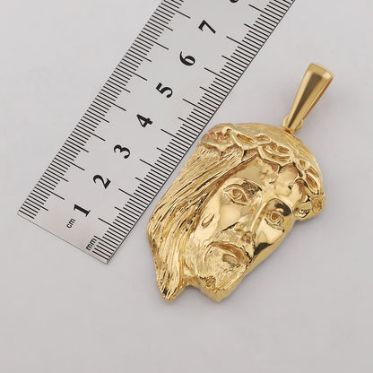 9ct Yellow Gold Medium Sized Jesus Solid Pendant