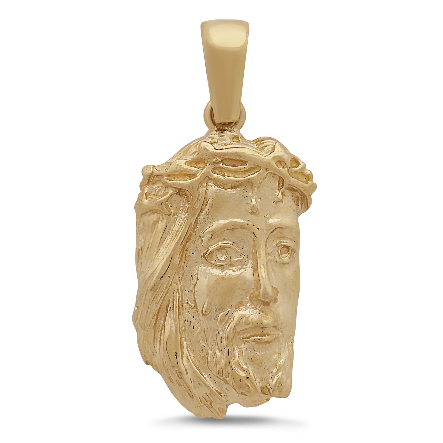 9ct Yellow Gold Medium Sized Jesus Solid Pendant