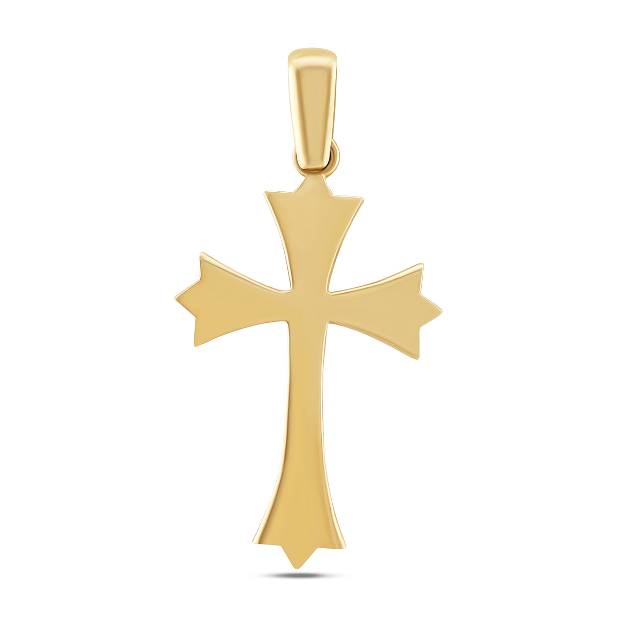 9ct Yellow Gold Medium Fleury Polished Plain Cross Pendant