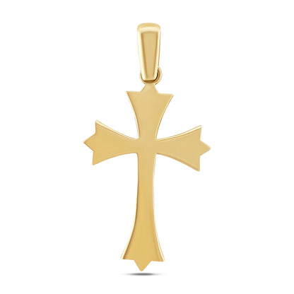 9ct Yellow Gold Medium Fleury Polished Plain Cross Pendant