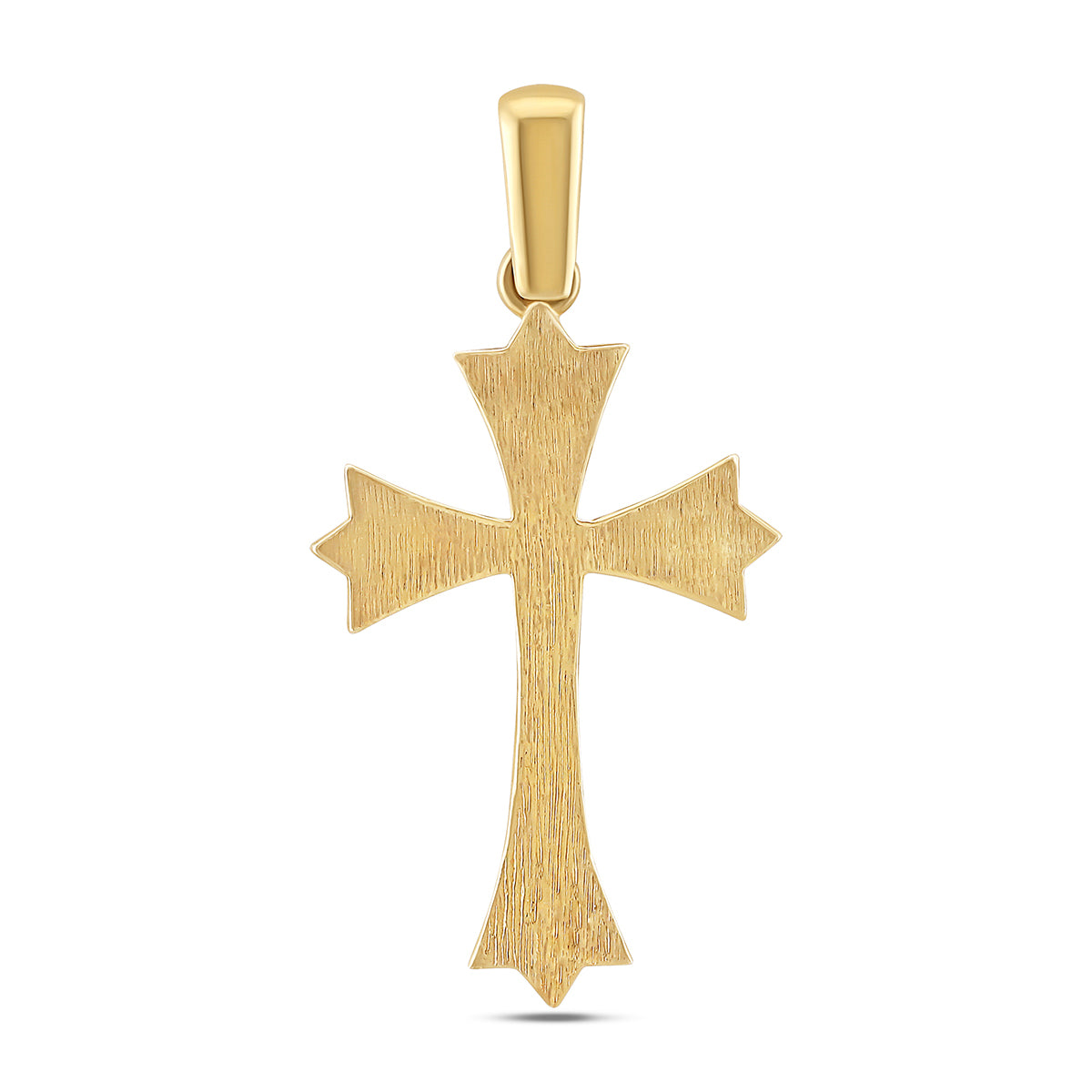 9ct Yellow Gold Medium Fleury Polished Plain Cross Pendant