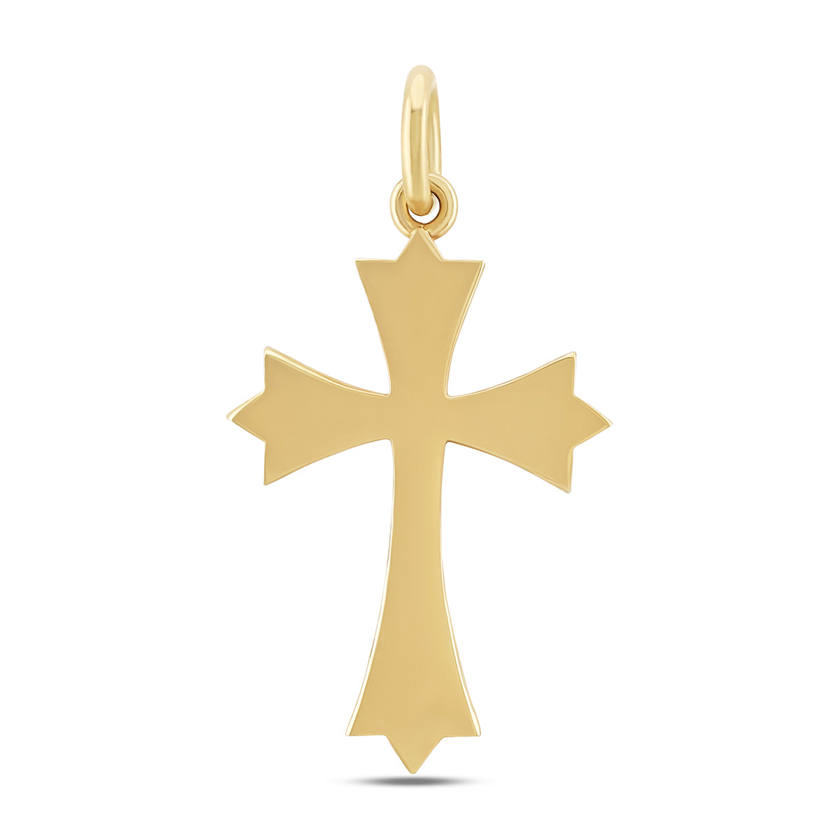 9ct Yellow Gold Small Fleury Polished Plain Cross Pendant