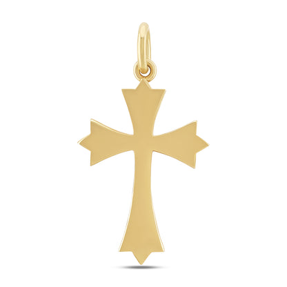 9ct Yellow Gold Small Fleury Polished Plain Cross Pendant