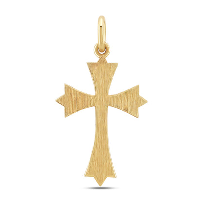 9ct Yellow Gold Small Fleury Polished Plain Cross Pendant