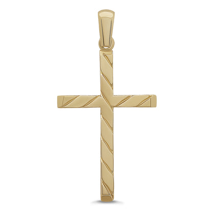 9ct Yellow Gold Twist Design Cross Pendant