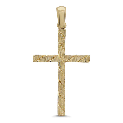 9ct Yellow Gold Twist Design Cross Pendant