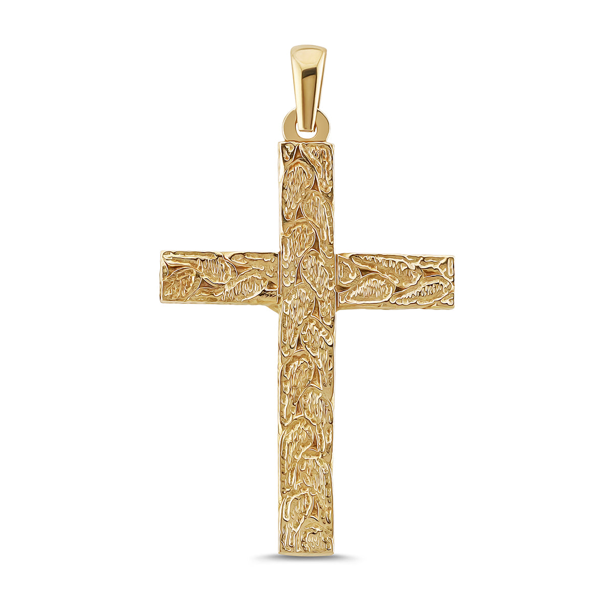 9ct Yellow Gold Twist Patterned Crucifix Cross
