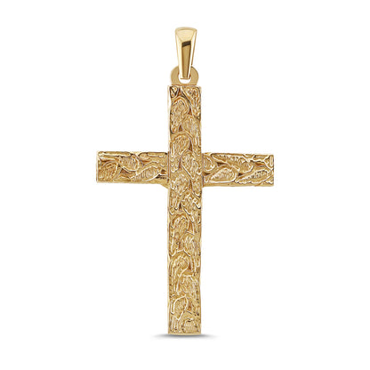 9ct Yellow Gold Twist Patterned Crucifix Cross
