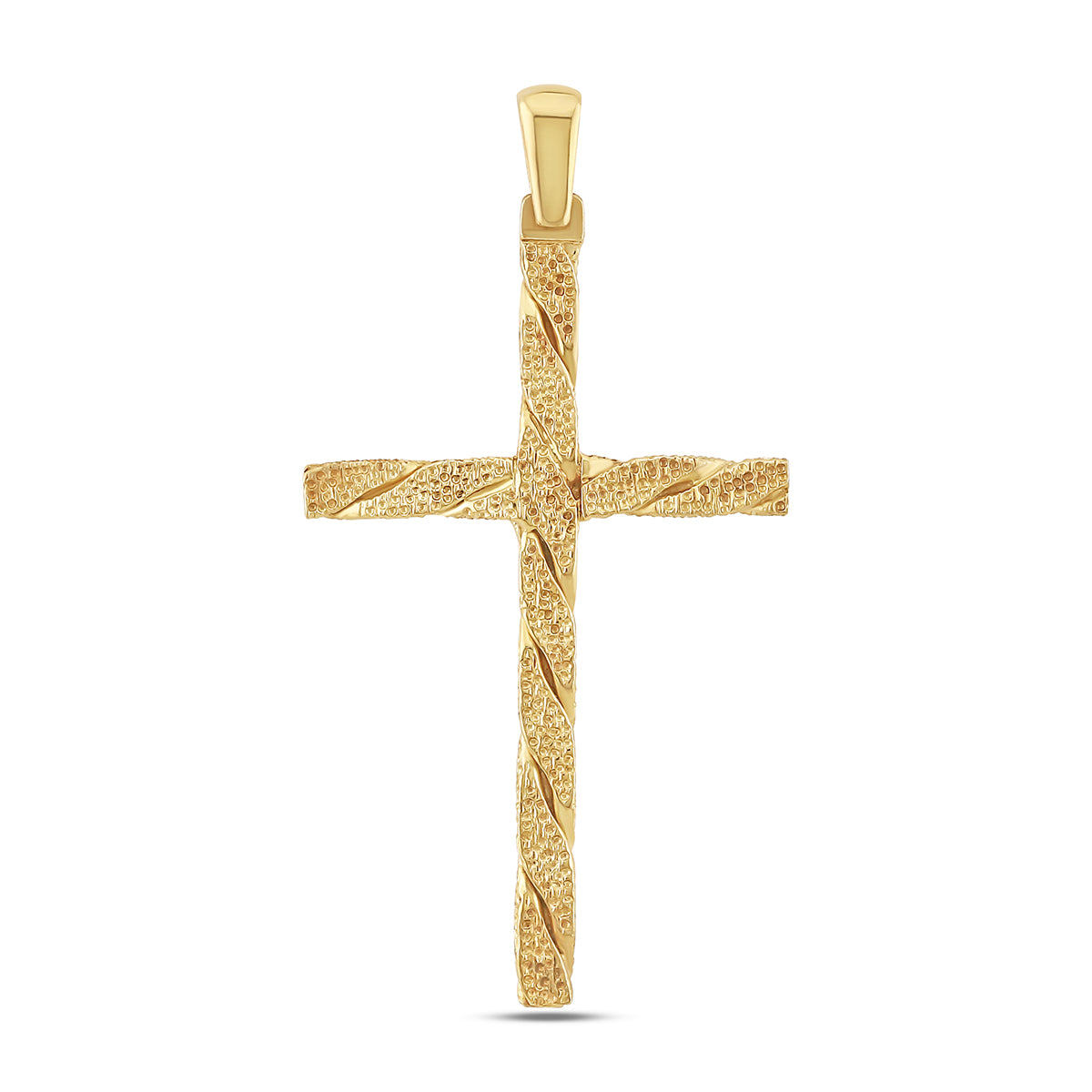 9ct Yellow Gold Textured Crucifix Cross