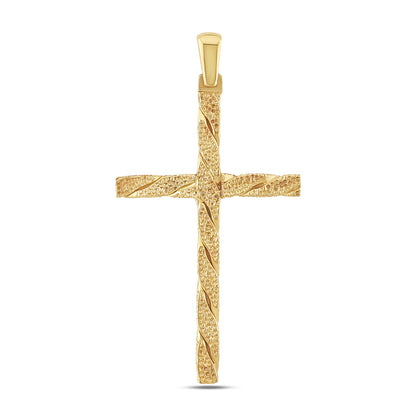 9ct Yellow Gold Textured Crucifix Cross