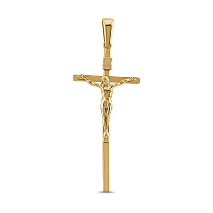 9ct Yellow Gold Inri Crucifix Textured Cross Pendant
