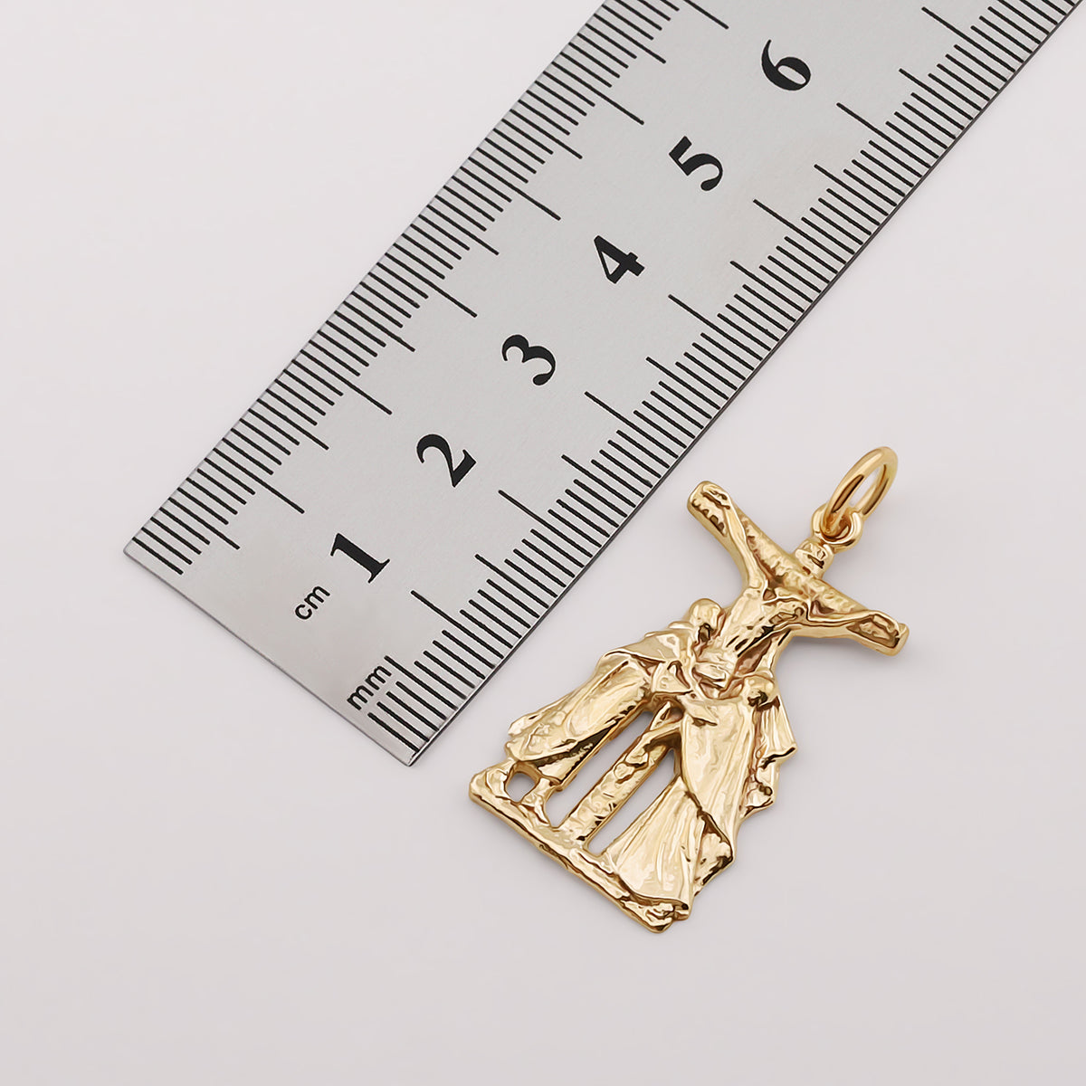 9ct Yellow Gold Saint John and Virgin Mary Crucifix Cross