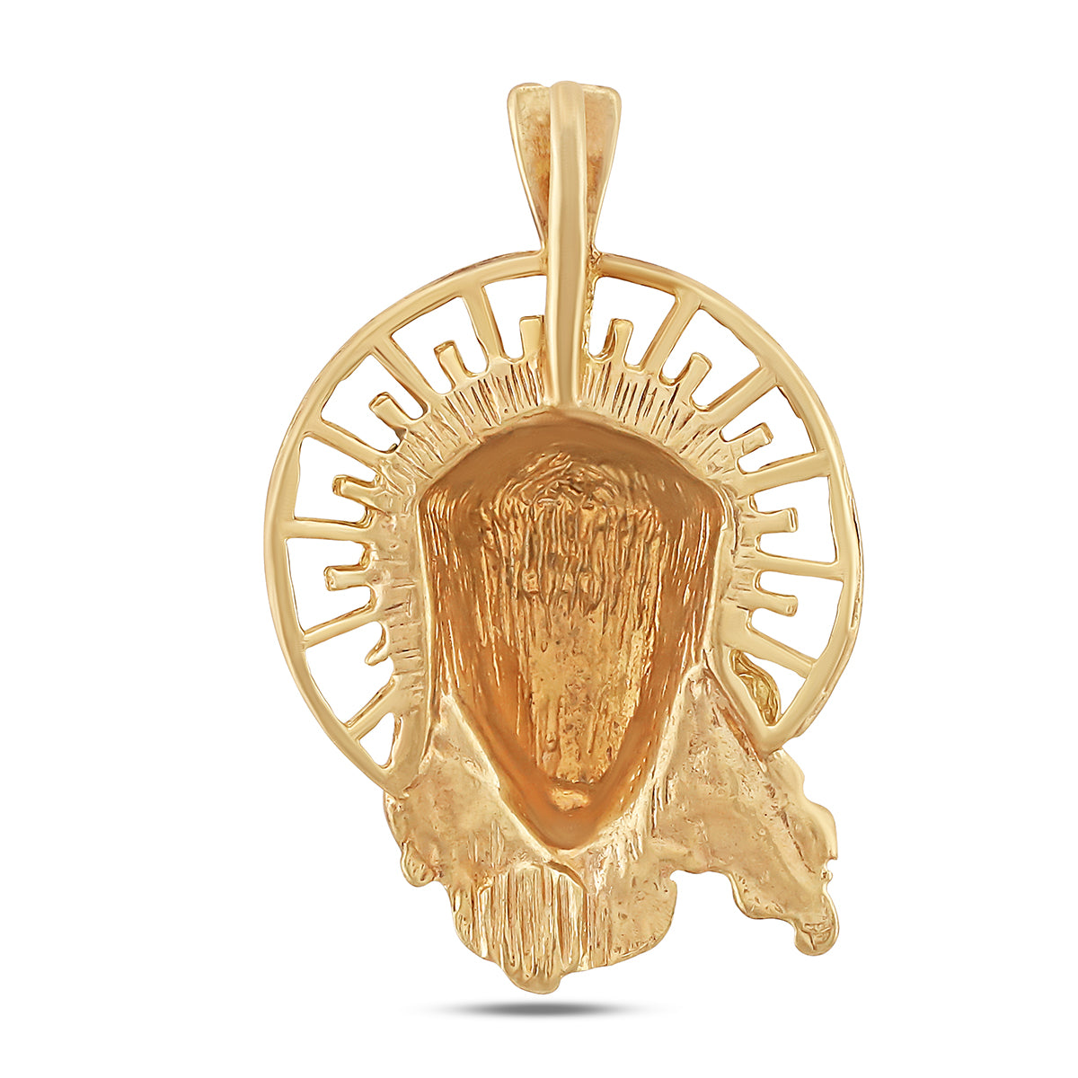 9ct Yellow Gold Face Of Jesus Halo Pendant
