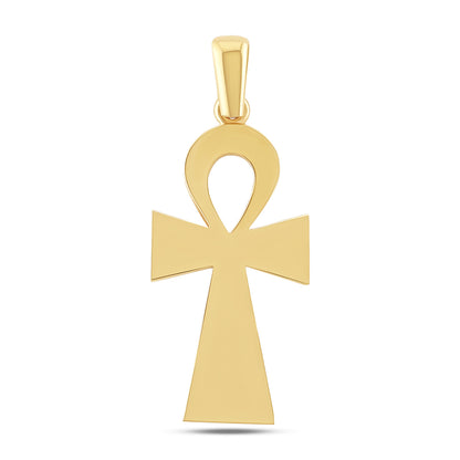 9ct Yellow Gold Solid Medium Polished Ankh Cross