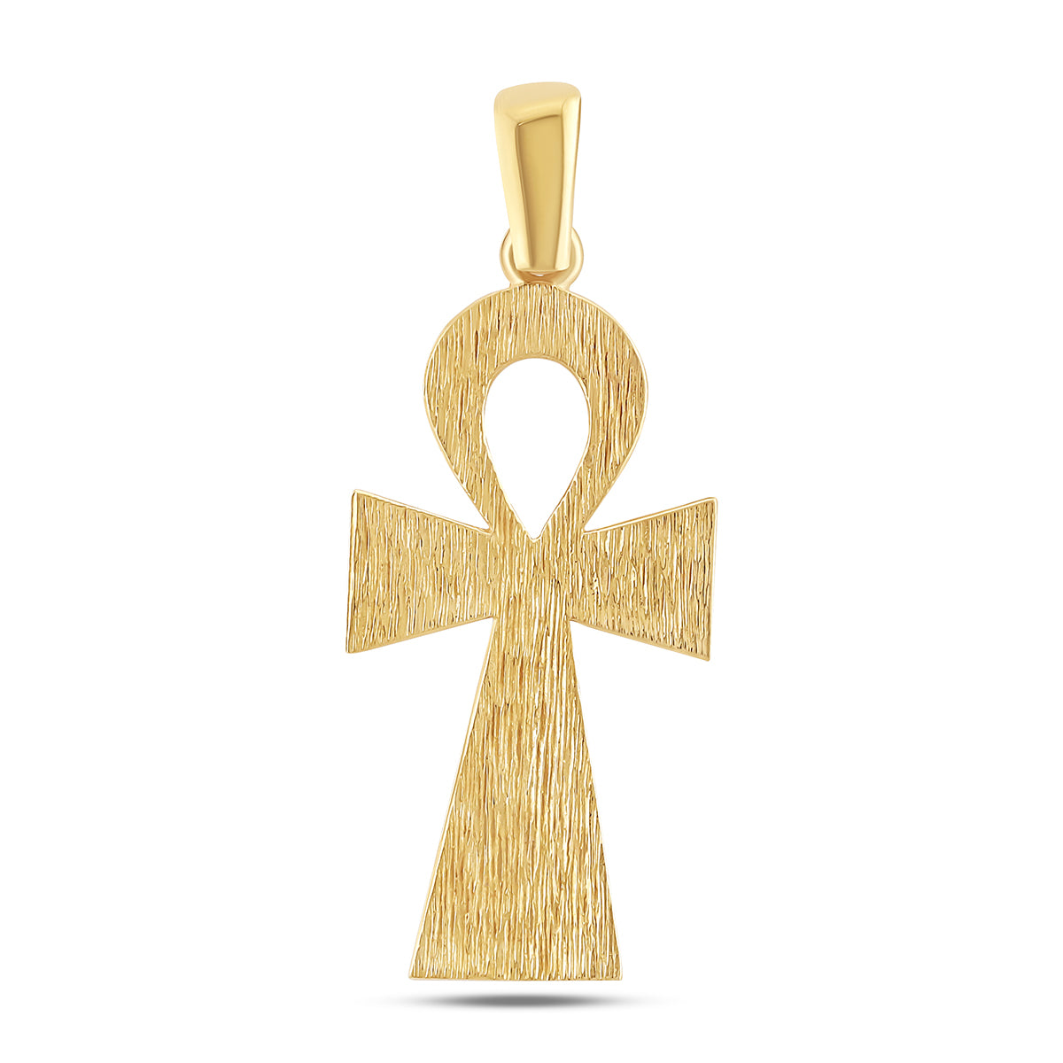 9ct Yellow Gold Solid Medium Polished Ankh Cross