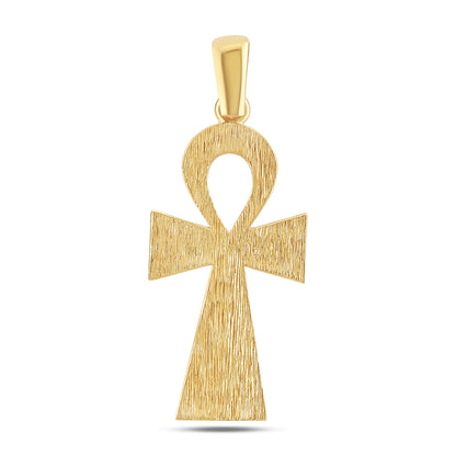 9ct Yellow Gold Solid Medium Polished Ankh Cross