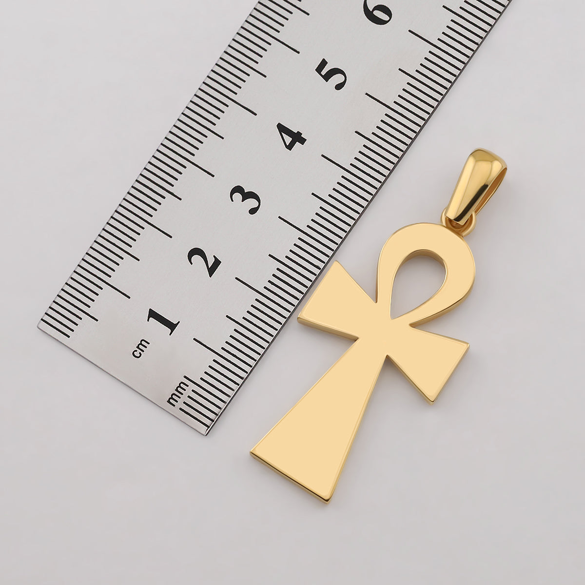 9ct Yellow Gold Solid Medium Polished Ankh Cross