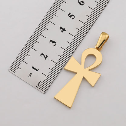 9ct Yellow Gold Solid Medium Polished Ankh Cross