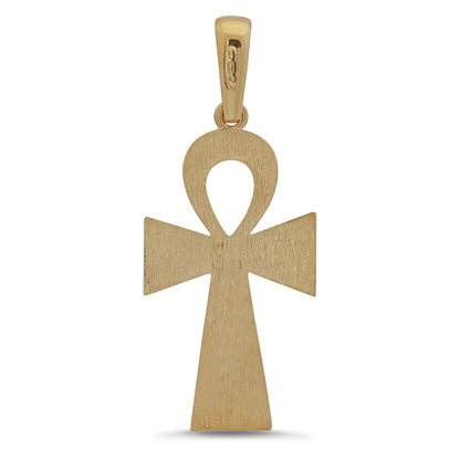 9ct Yellow Gold Solid Large Polished Ankh Cross