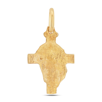 9ct Yellow Gold Inri Head Of Jesus Cross Pendant