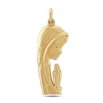 9ct Yellow Gold Virgin Mary Praying Pendant